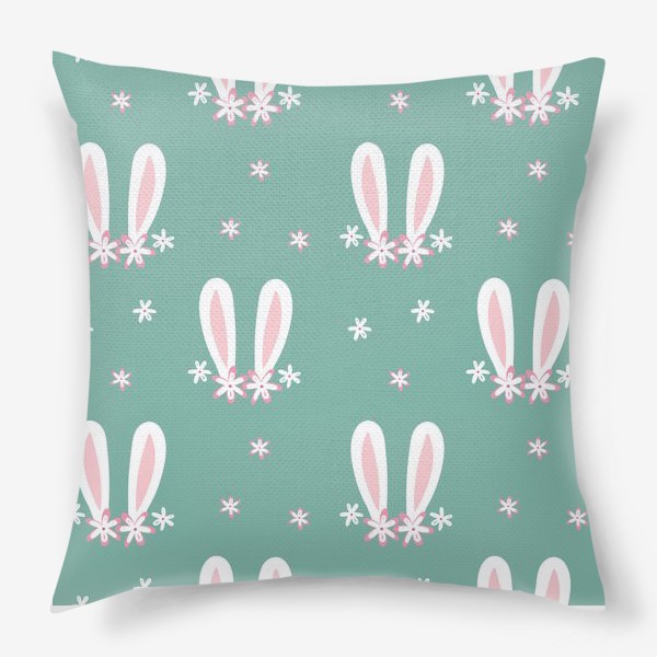 Подушка «Ушки кролика с весенними цветами»