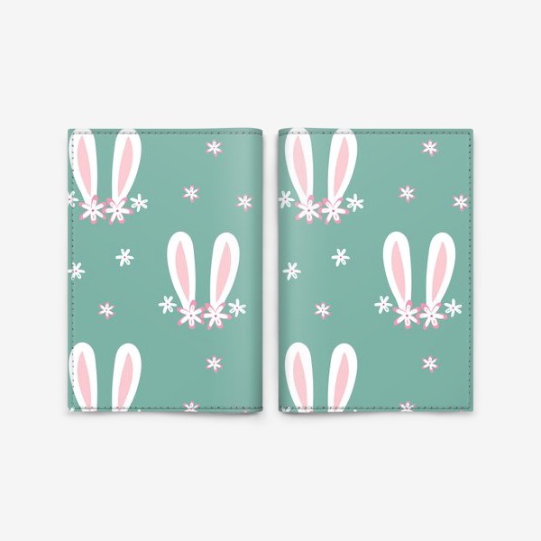 Обложка для паспорта «Ушки кролика с весенними цветами»