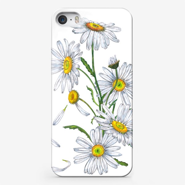 Чехол iPhone «Белые садовые ромашки Летний букет Дачные цветы»