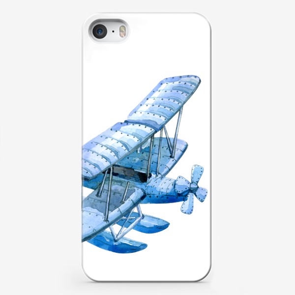 Чехол iPhone «Старинный синий самолет »