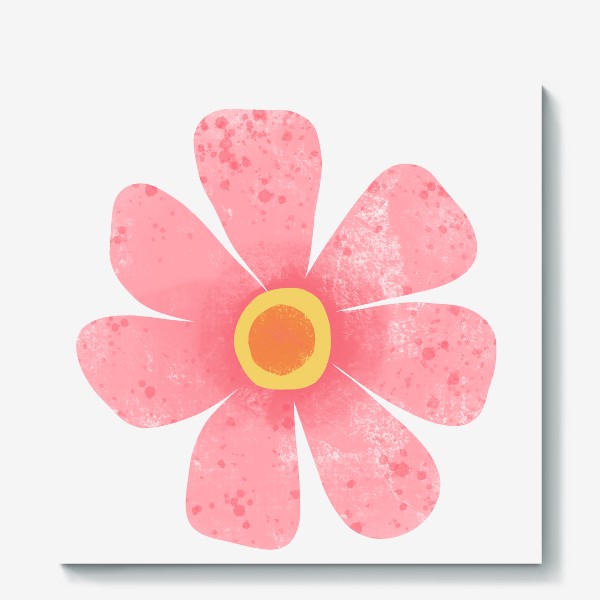 Холст «Розовый текстурный крупный цветок Принт с крупным цветком»