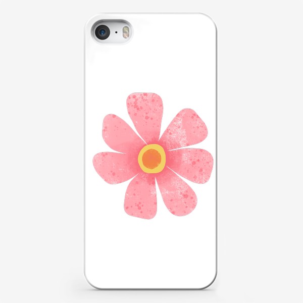 Чехол iPhone «Розовый текстурный крупный цветок Принт с крупным цветком»