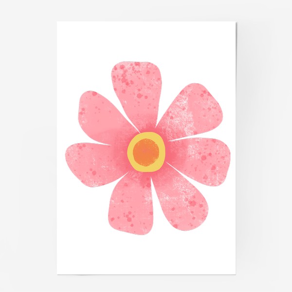 Постер «Розовый текстурный крупный цветок Принт с крупным цветком»