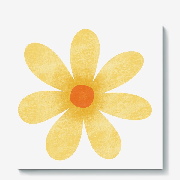 Холст «Жёлтый текстурный крупный цветок Принт с желтым цветком »