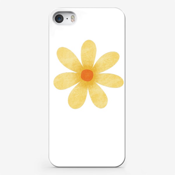 Чехол iPhone «Жёлтый текстурный крупный цветок Принт с желтым цветком »