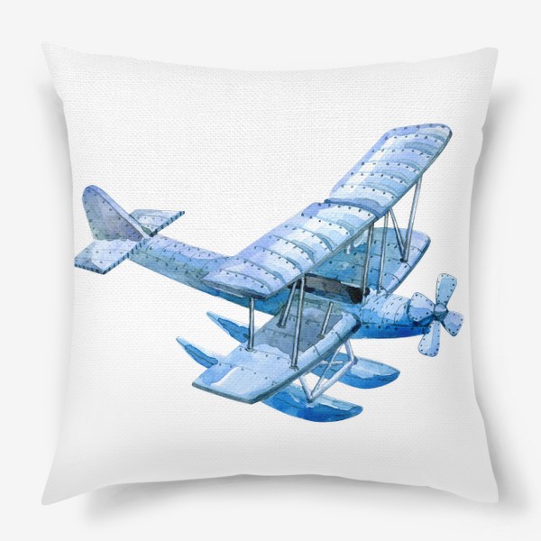 Подушка «Старинный синий самолет »