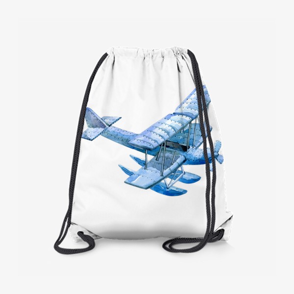 Рюкзак «Старинный синий самолет »