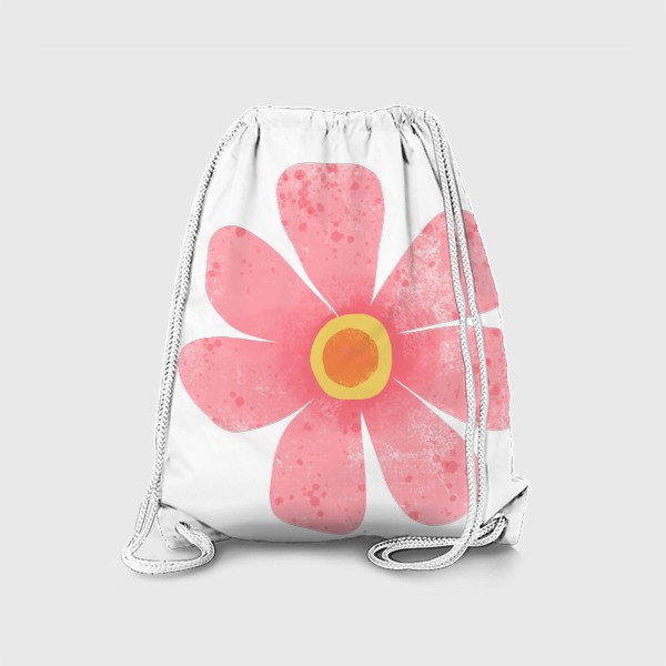 Рюкзак «Розовый текстурный крупный цветок Принт с крупным цветком»