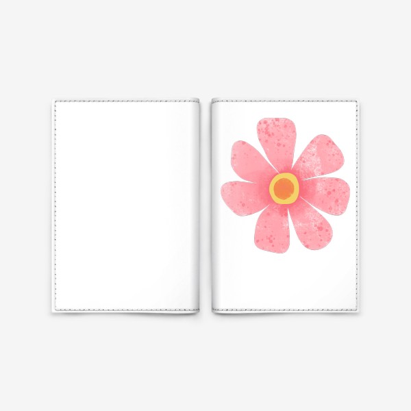 Обложка для паспорта «Розовый текстурный крупный цветок Принт с крупным цветком»
