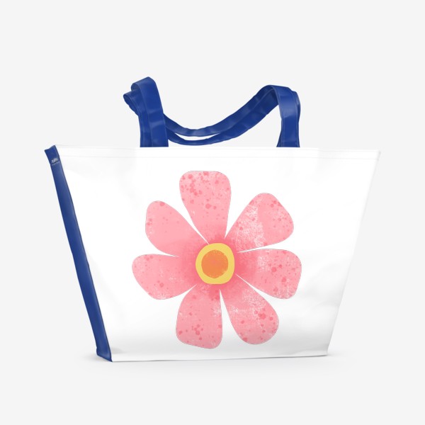 Пляжная сумка «Розовый текстурный крупный цветок Принт с крупным цветком»