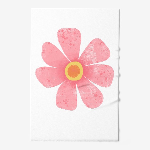 Полотенце «Розовый текстурный крупный цветок Принт с крупным цветком»