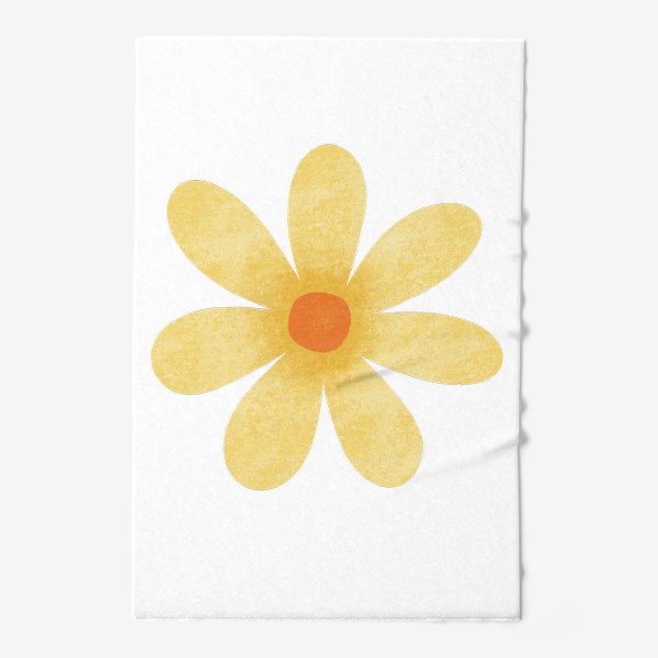 Полотенце «Жёлтый текстурный крупный цветок Принт с желтым цветком »