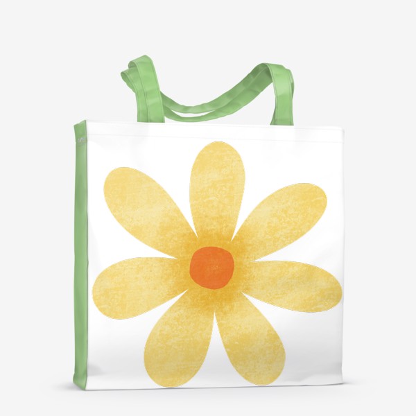 Сумка-шоппер «Жёлтый текстурный крупный цветок Принт с желтым цветком »