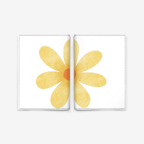Обложка для паспорта «Жёлтый текстурный крупный цветок Принт с желтым цветком »
