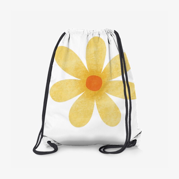 Рюкзак «Жёлтый текстурный крупный цветок Принт с желтым цветком »
