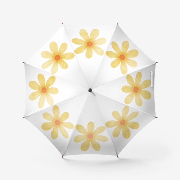 Зонт «Жёлтый текстурный крупный цветок Принт с желтым цветком »