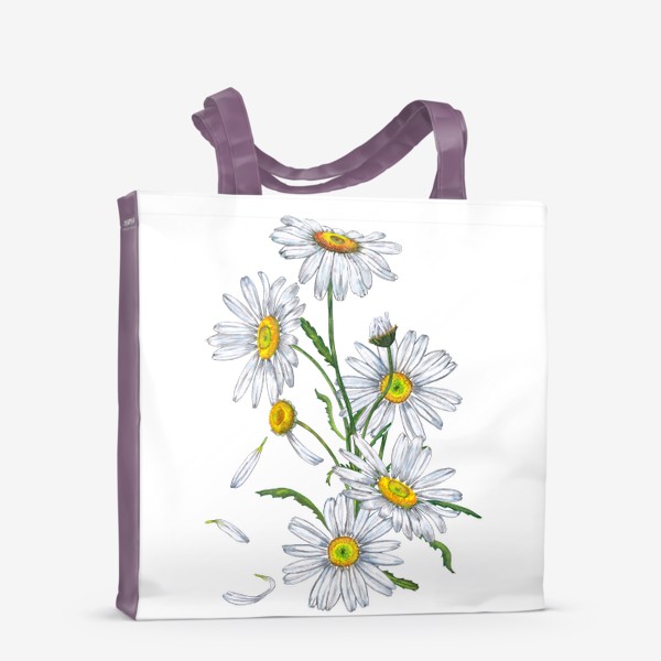 Сумка-шоппер &laquo;Белые садовые ромашки Летний букет Дачные цветы&raquo;