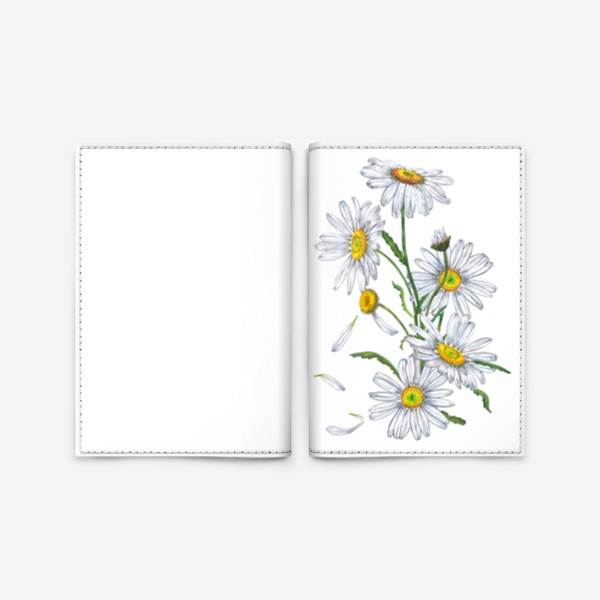 Обложка для паспорта «Белые садовые ромашки Летний букет Дачные цветы»