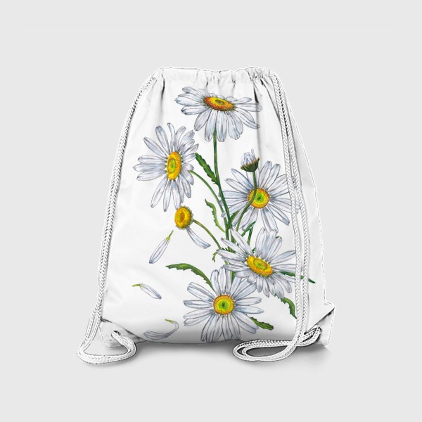 Рюкзак «Белые садовые ромашки Летний букет Дачные цветы»