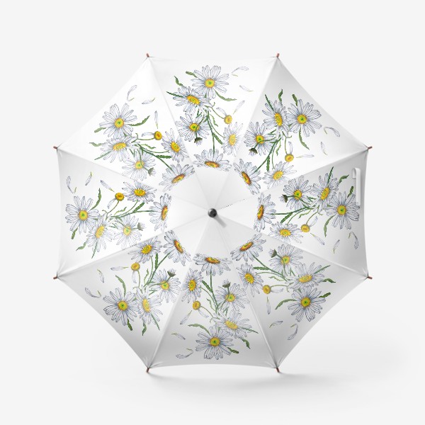 Зонт &laquo;Белые садовые ромашки Летний букет Дачные цветы&raquo;
