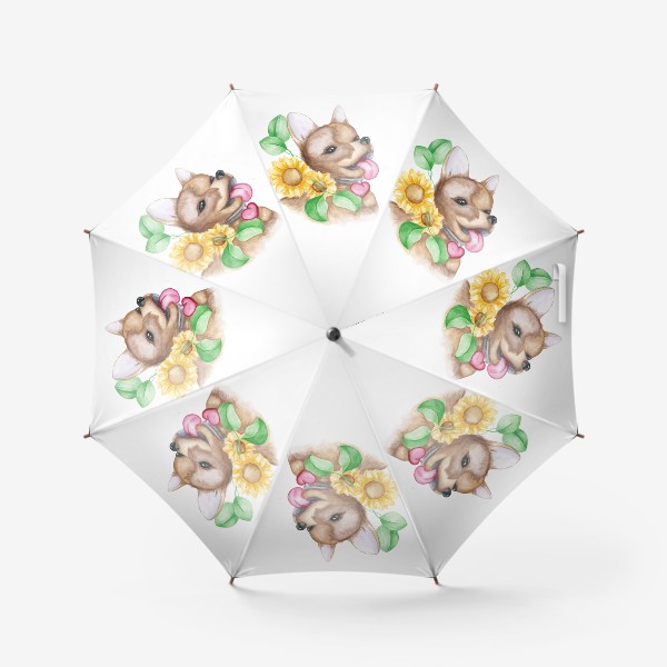 Зонт «Собака в подсолнухах»