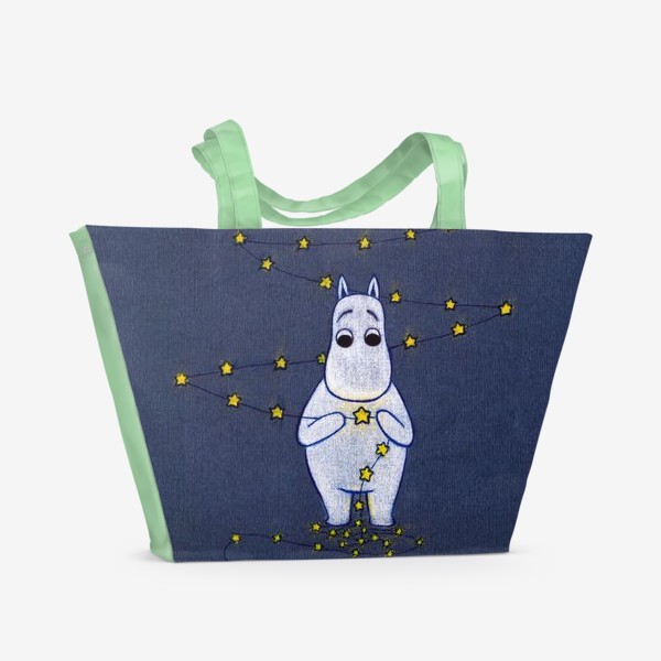 Пляжная сумка «Муми-тролль и звезды»