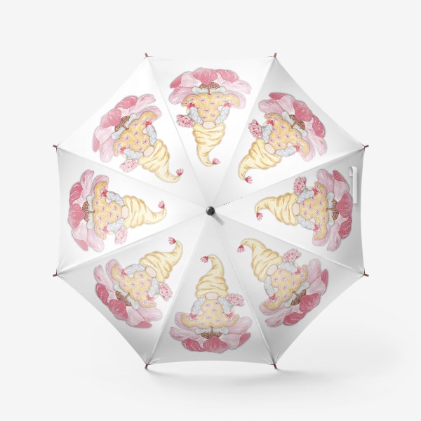 Зонт «Девочка гном на цветке»