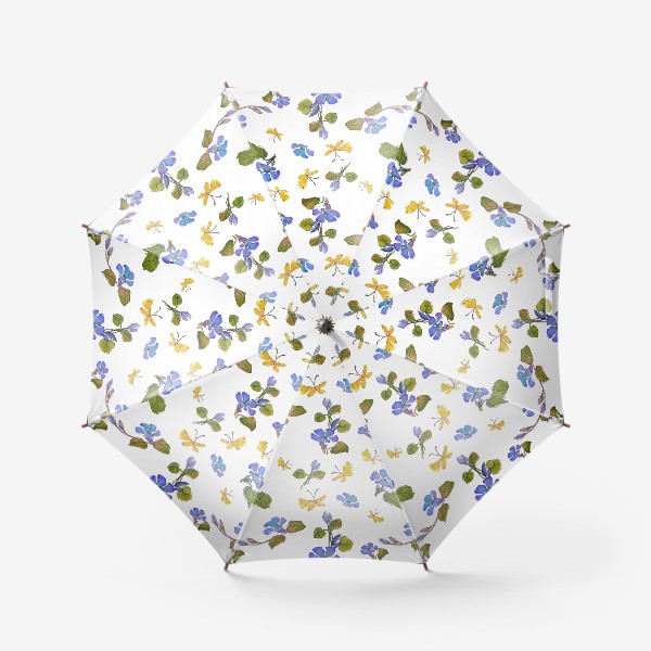 Зонт «Принт с цветами и бабочками»