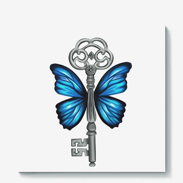 Холст «Ключ-бабочка»