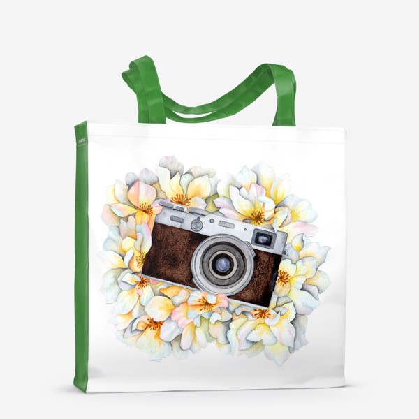 Сумка-шоппер «Фотоаппарат в цветах»