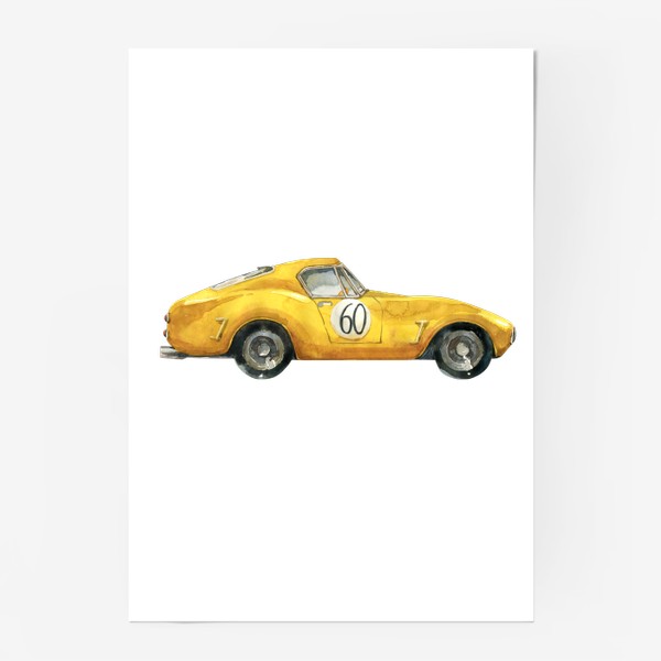 Постер «Винтажный автомобиль желтый»