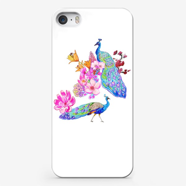 Чехол iPhone «павлины в саду»