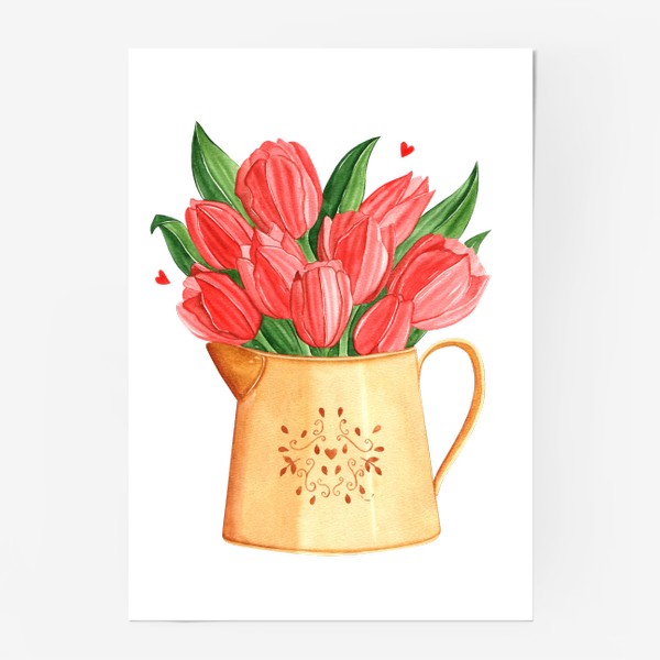 Постер «Красные тюльпаны»