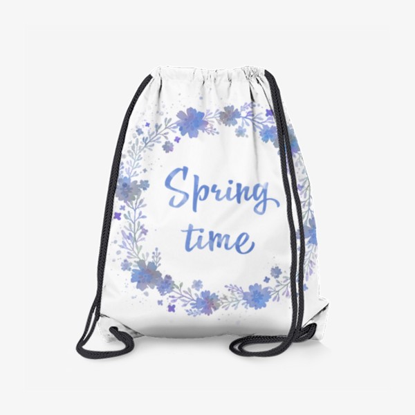 Рюкзак «Spring time, весенний леттеринг в цветочном венке»