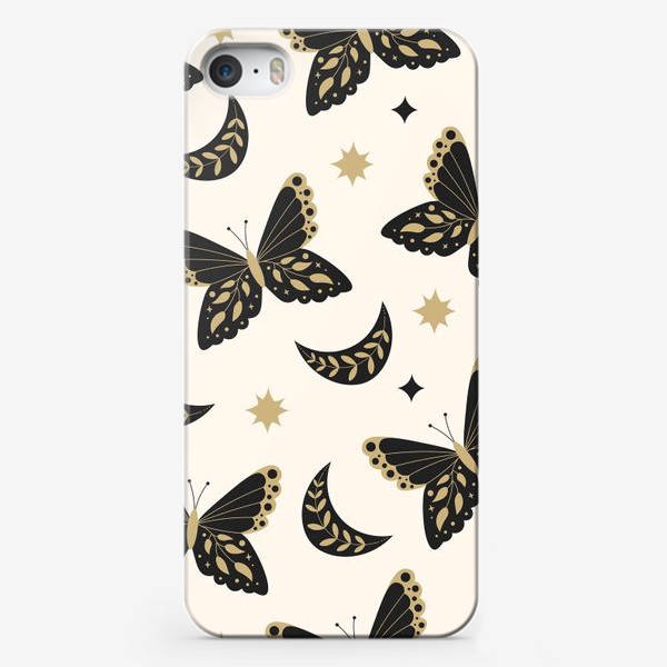 Чехол iPhone «Винтажные бабочки и звезды»