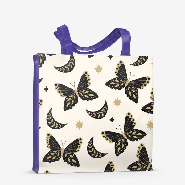 Сумка-шоппер «Винтажные бабочки и звезды»