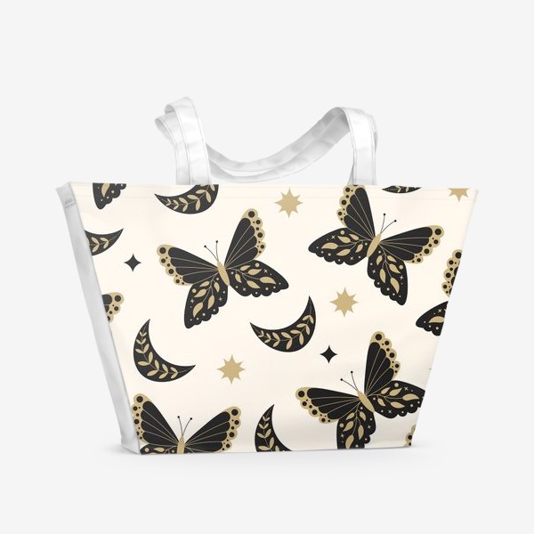Пляжная сумка &laquo;Винтажные бабочки и звезды&raquo;