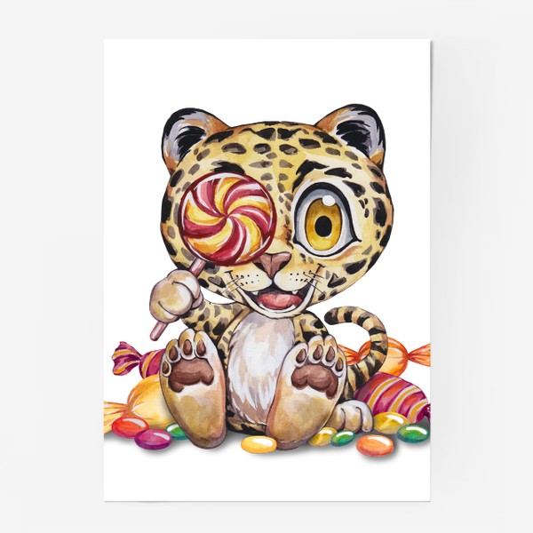 Постер «Котик сладкоежка»