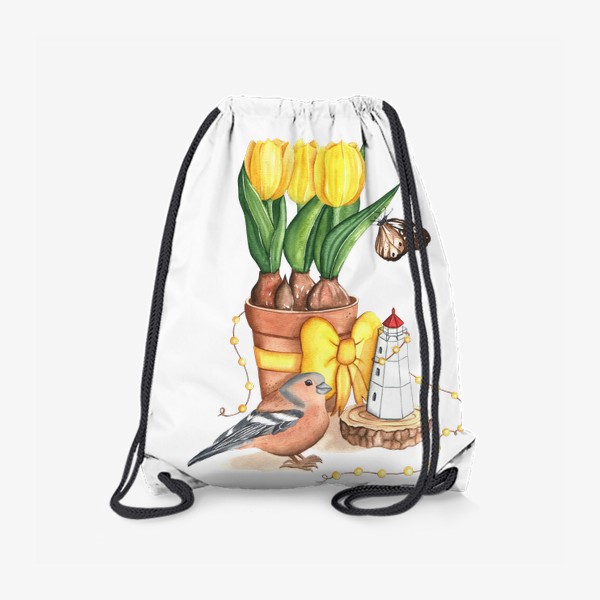 Рюкзак «Тюльпаны в горшочке»