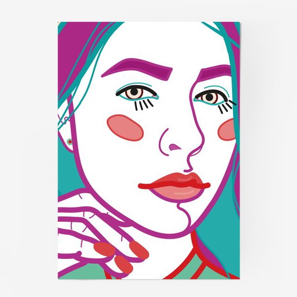 Постер «арт портрет с женским лицом крупным планом»