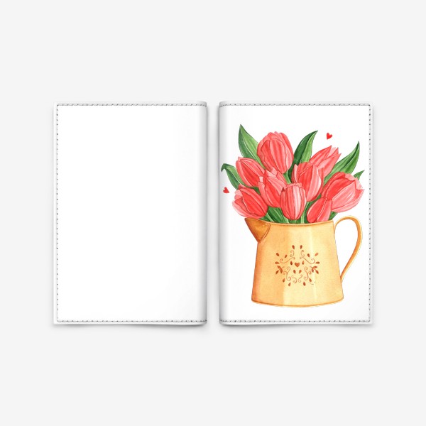 Обложка для паспорта «Красные тюльпаны»