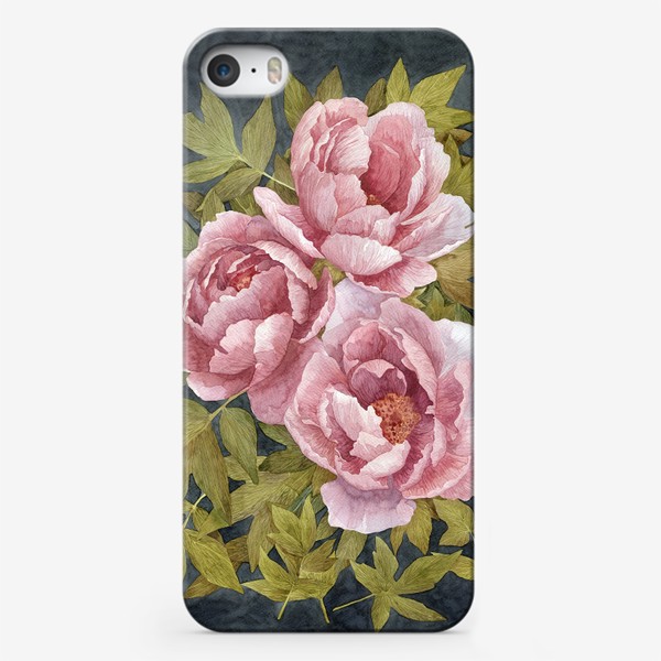 Чехол iPhone «Букет розовых пионов»