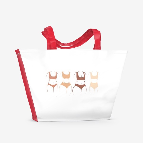 Пляжная сумка «Бодипозитив - девушка в купальнике»