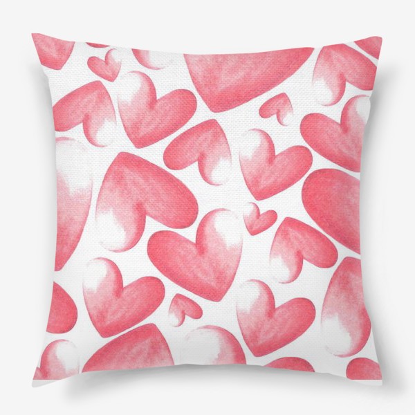 Подушка «Розовые сердца - паттерн»