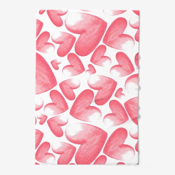 Полотенце «Розовые сердца - паттерн»