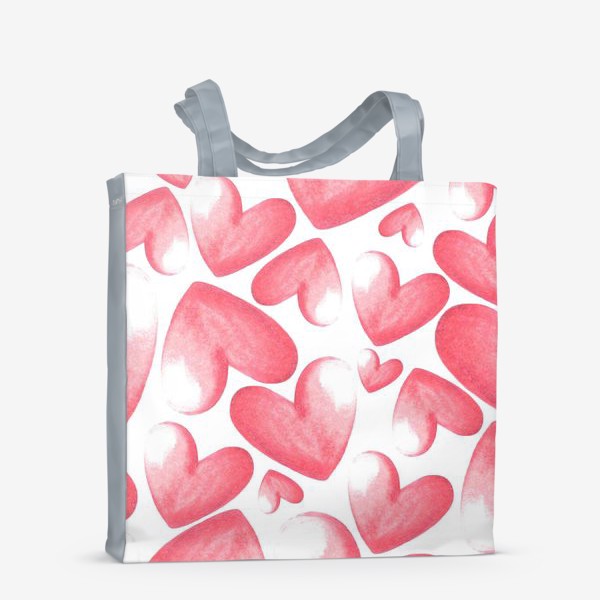 Сумка-шоппер «Розовые сердца - паттерн»