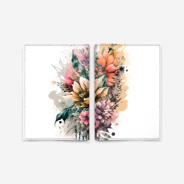 Обложка для паспорта «Букет цветов»