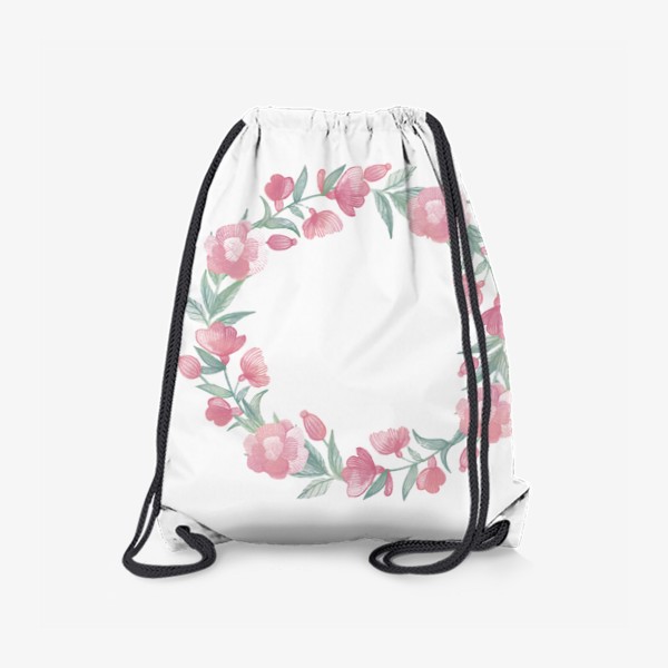 Рюкзак «Веночек из зелени с красными цветами»