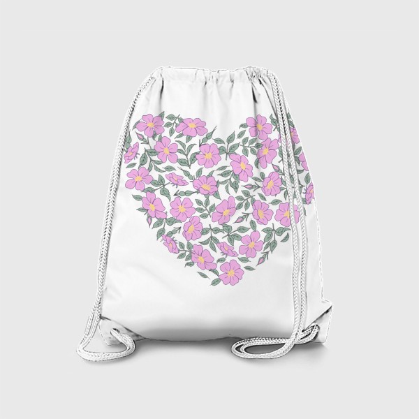 Рюкзак «Сердце из цветов. Розовый шиповник»
