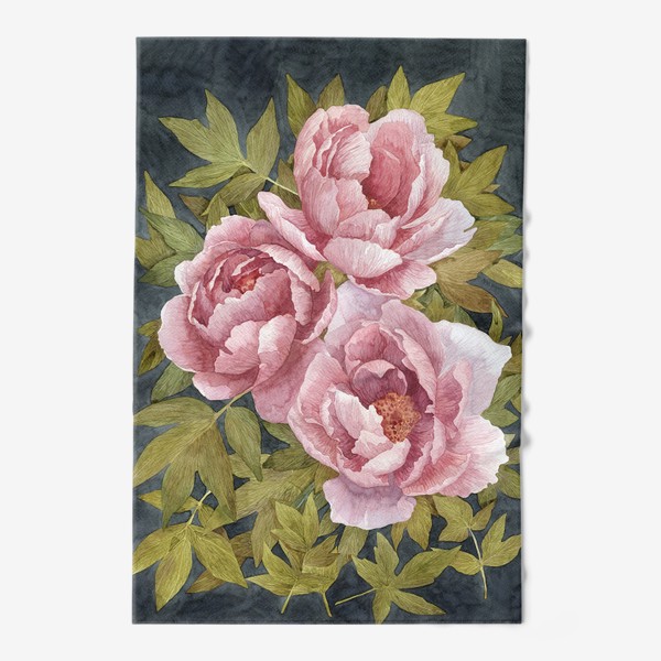 Полотенце «Букет розовых пионов»